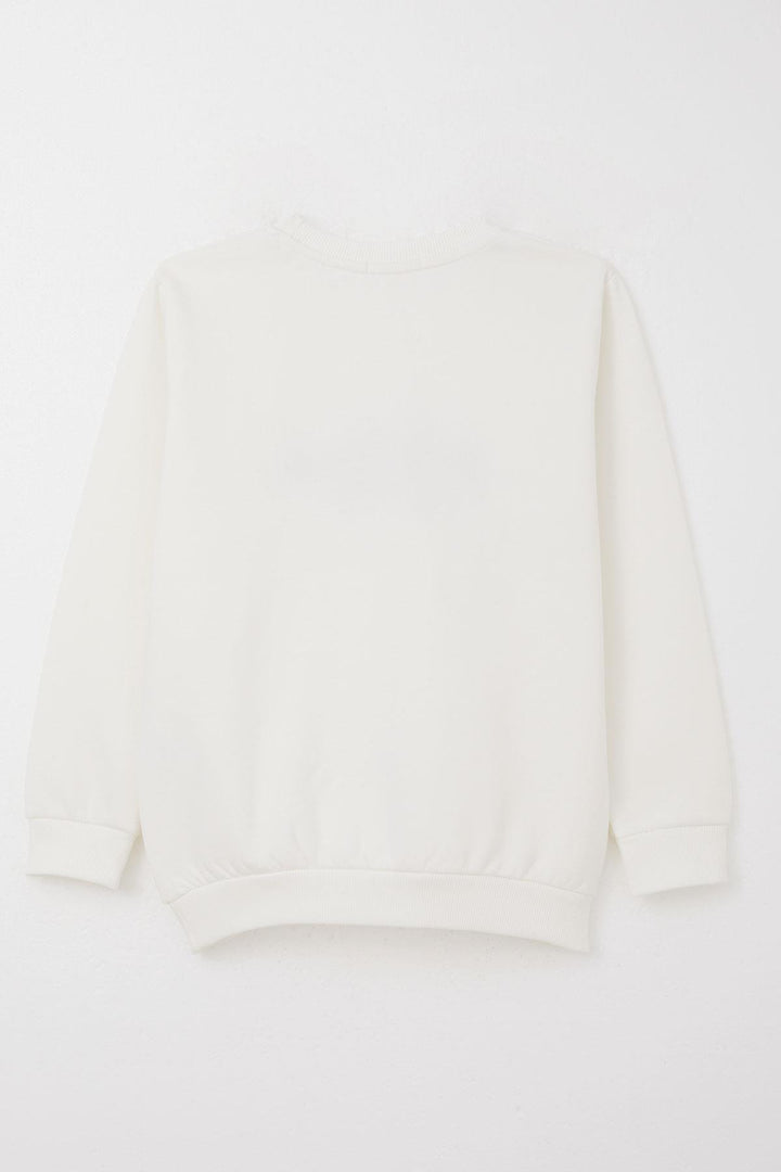 BRE Breeze Boys' Sweatshirt with Embroidered Text Print, 84 Years, Ecru - Barnet