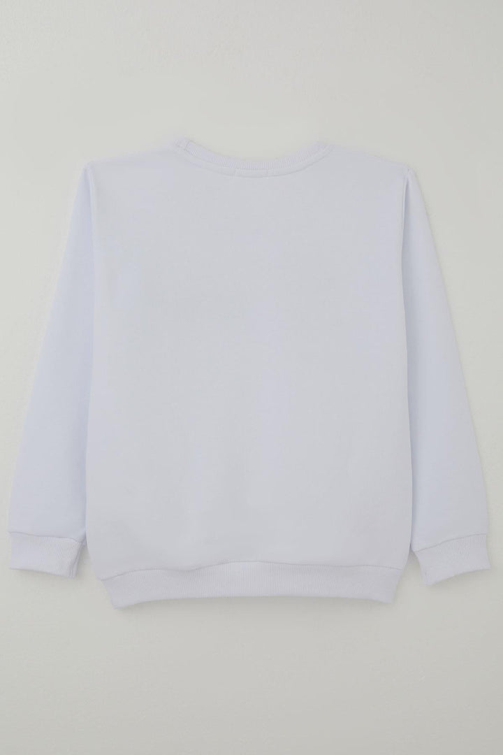 BRE Breeze Erkek Çocuk Sweatshirt Renkli Yazı Baskılı 106 Yaş, Beyaz - Playa del Carmen