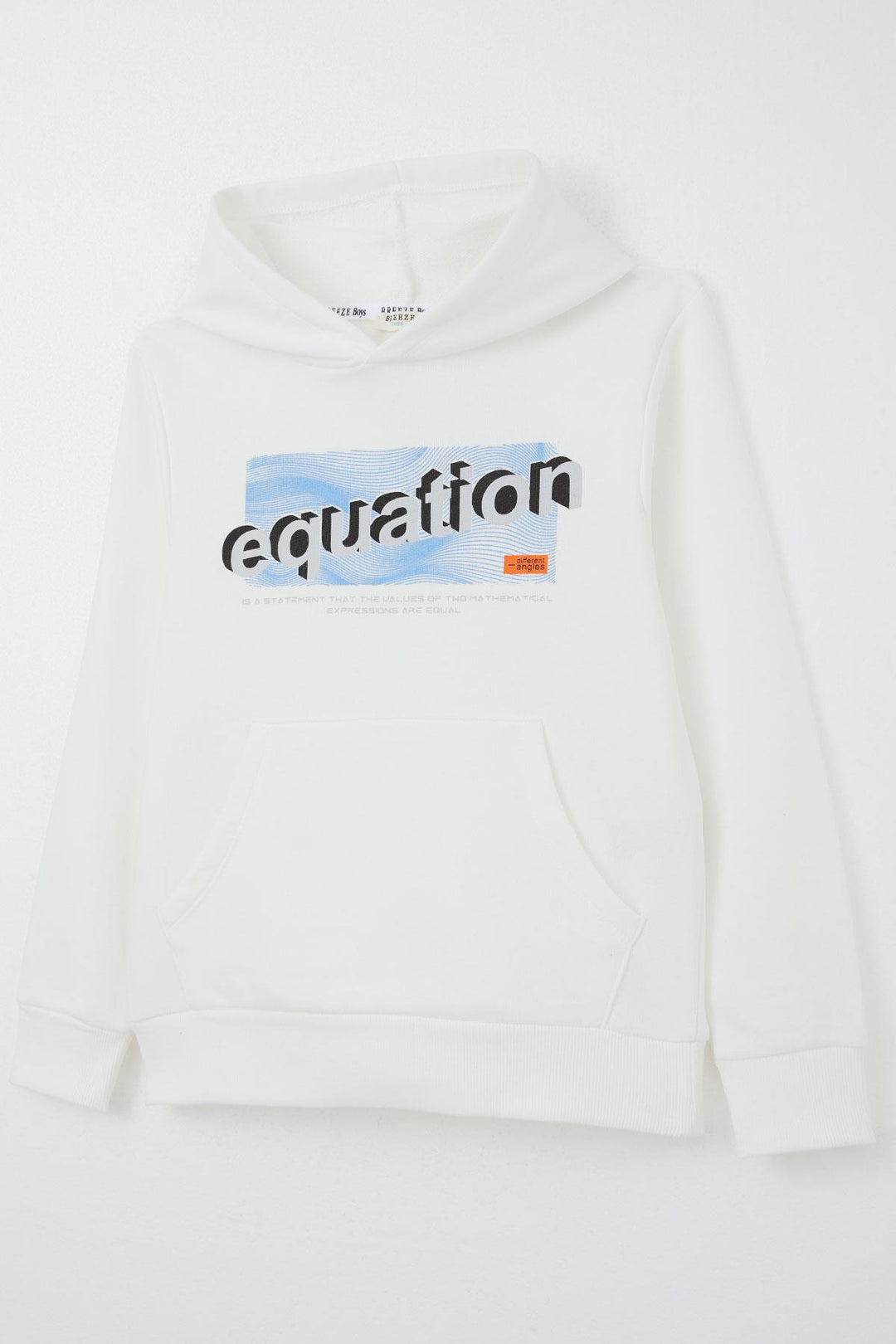 BRE Breeze Boys' Sweatshirt with Printed Text Kangaroo Pocket Hoodie 84 Years, White - Huntersville