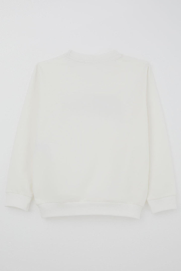 BRE Breeze Boys' Sweatshirt with Printed Text, 84 Years, Ecru - Villach