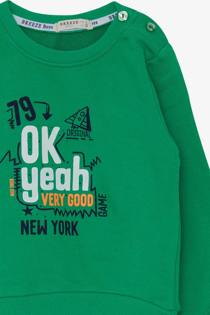 BRE Breeze Boys' Sweatshirt Printed with Text, 2-6 Years, Green - Middletown