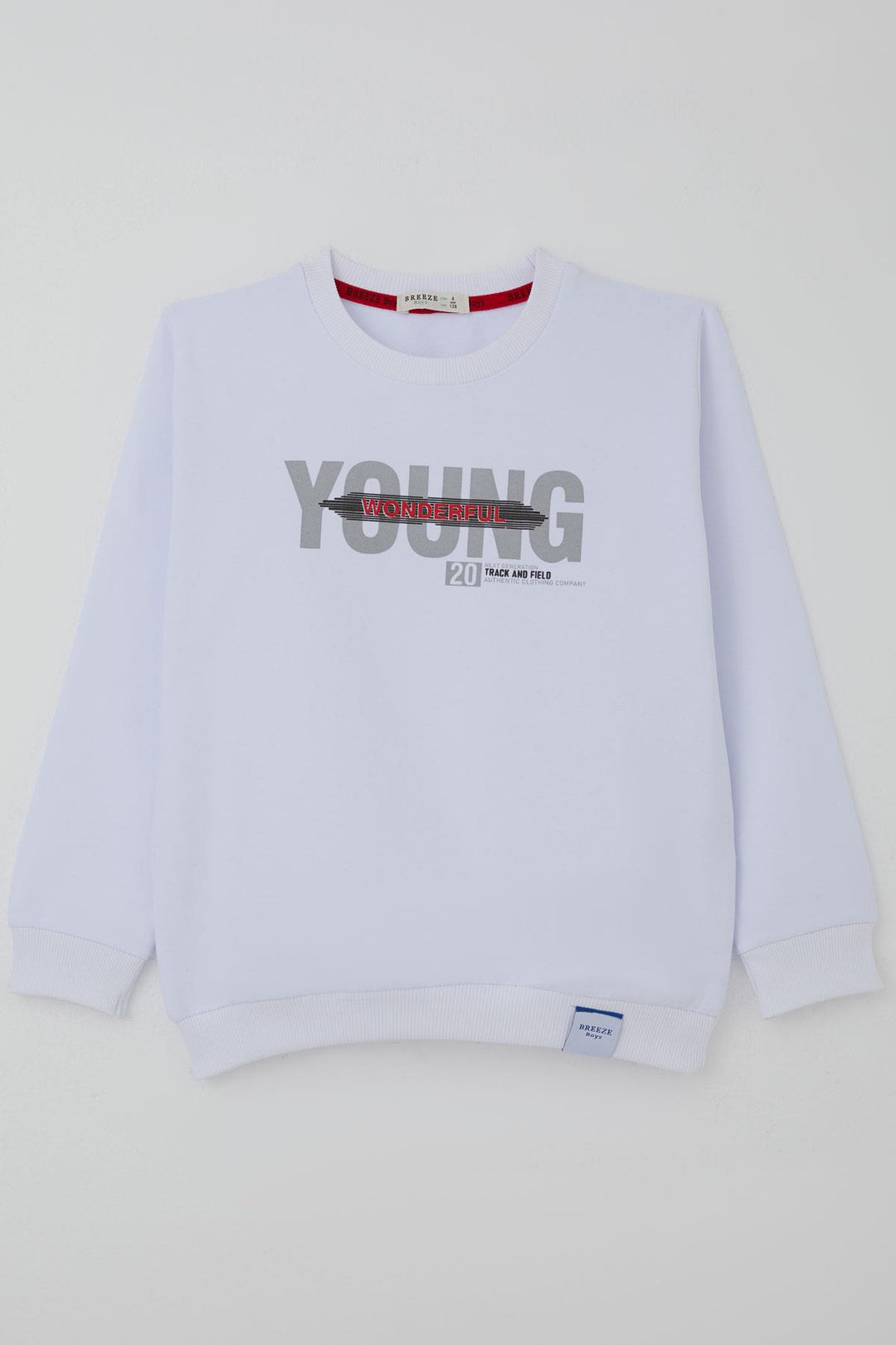 BRE Breeze Erkek Çocuk Sweatshirt Yazı Baskılı 84 Yaş, Beyaz - Korydallós