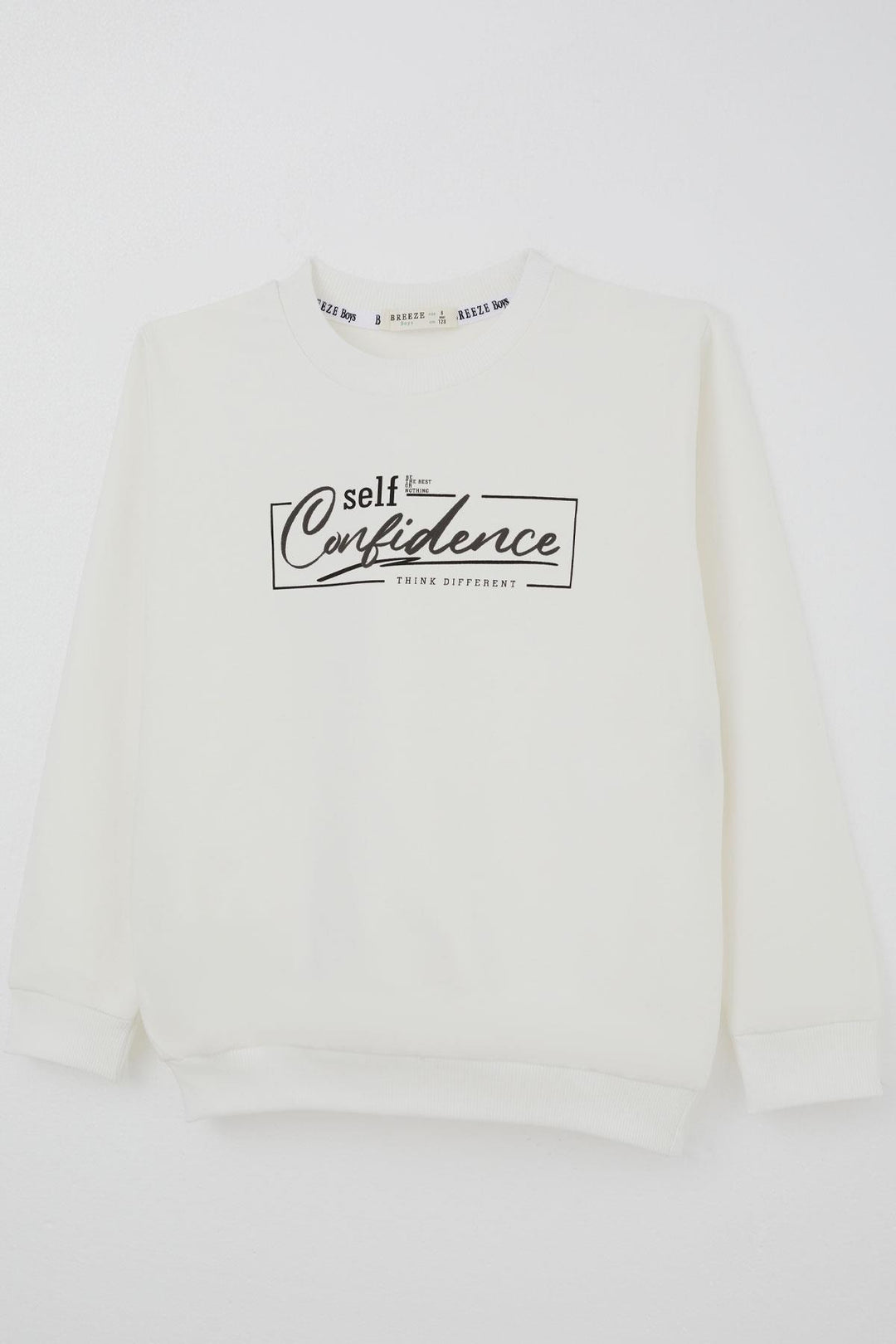 BRE Breeze Boys' Sweatshirt with Printed Text, 84 Years, Ecru - Villach