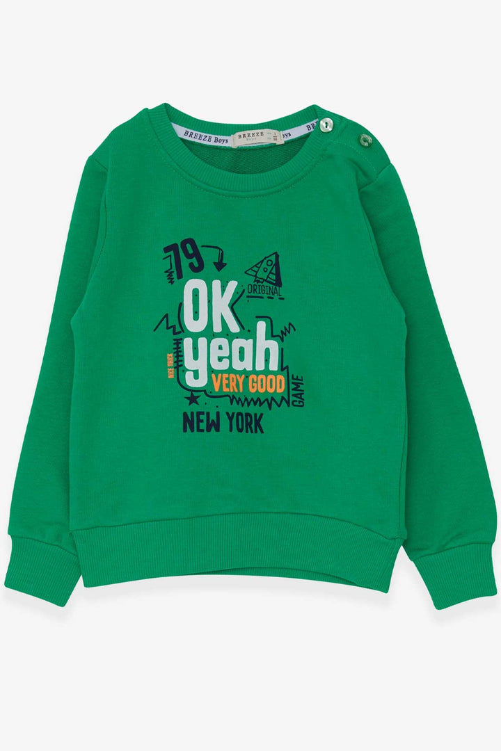 BRE Breeze Boys' Sweatshirt Printed with Text, 2-6 Years, Green - Middletown
