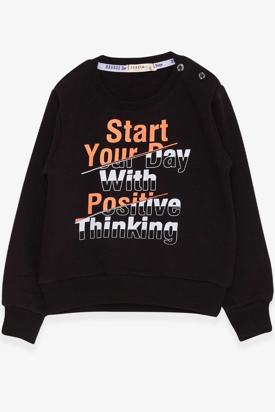 BRE Breeze Boys' Sweatshirt with Printed Text, 2-6 Years, Black - Irondequoit