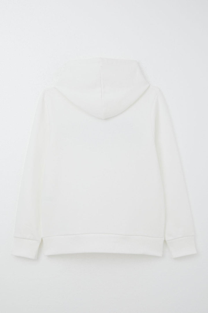 BRE Breeze Boys' Sweatshirt with Printed Text Kangaroo Pocket Hoodie 84 Years, White - Huntersville