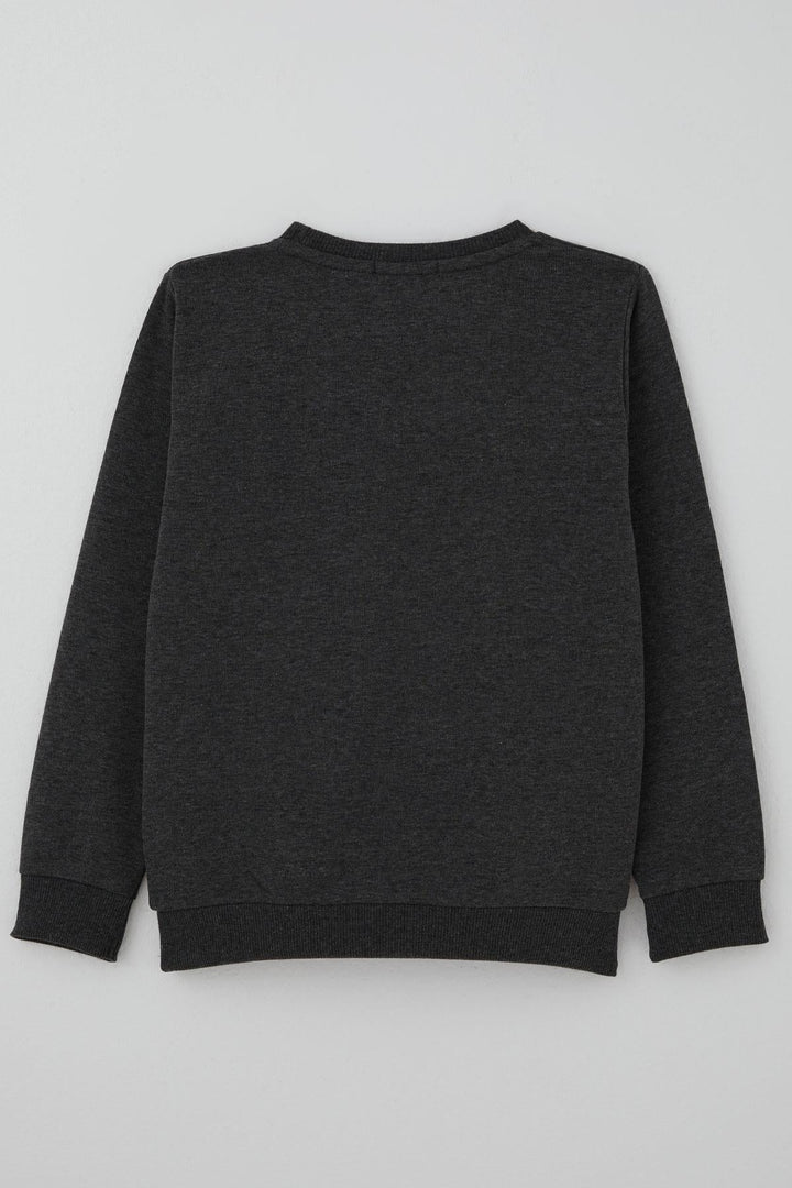BRE Breeze Boys' Sweatshirt with Embroidered Print, 50 Years, Dark Grey Melange - Köniz