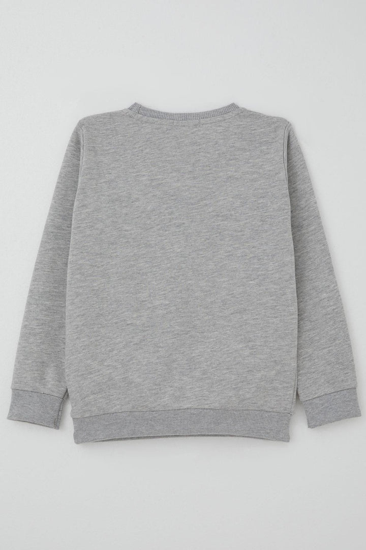 BRE Breeze Boys' Sweatshirt with Embroidered Print, 50 Years, Grey Melange - Kendall West