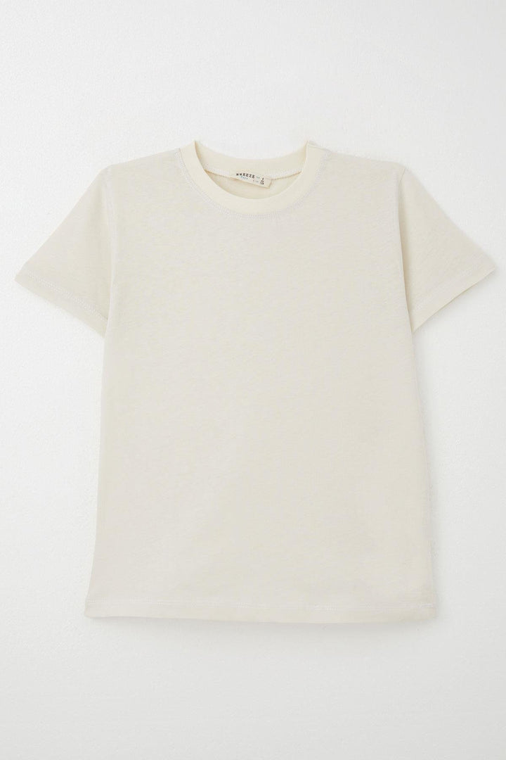 BRE Breeze Boys' T-Shirt Basic 44 Years, Ecru - St. Peters