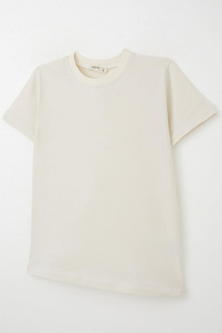 BRE Breeze Boys' T-Shirt Basic 44 Years, Ecru - St. Peters