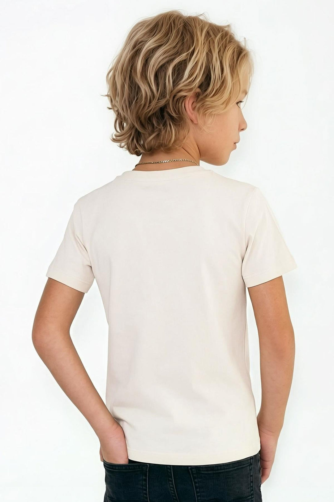 BRE Breeze Erkek Çocuk Tişört Basic 4-8 Yaş, Krem - Caldwell
