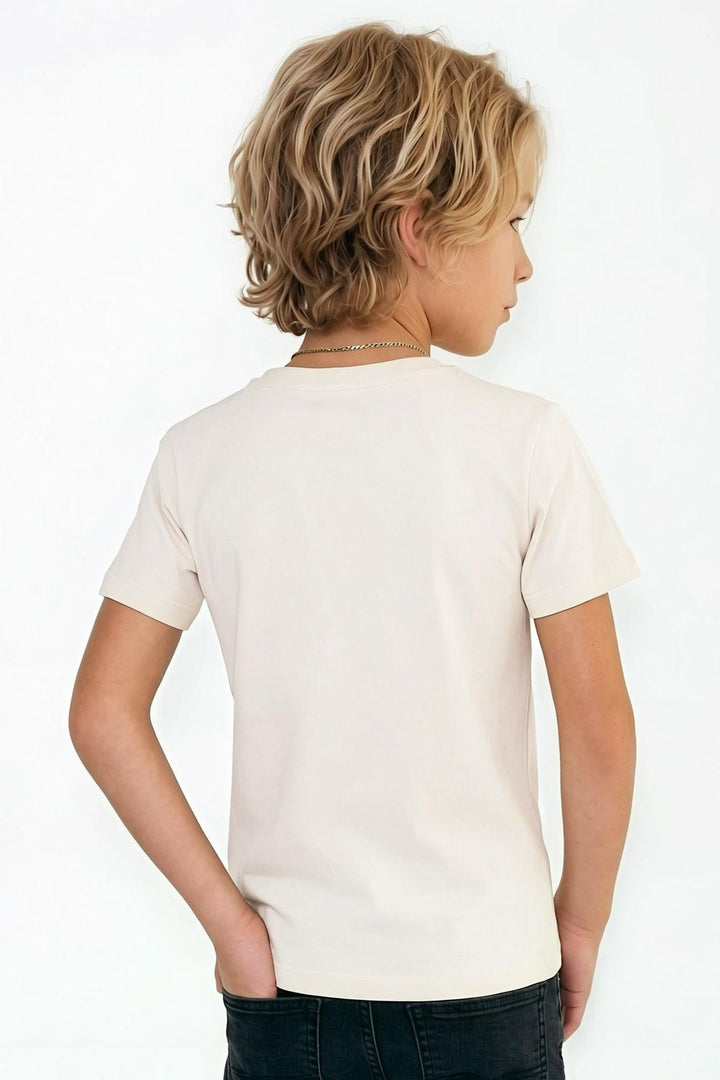 BRE Breeze Erkek Çocuk Tişört Basic 4-8 Yaş, Krem - Caldwell