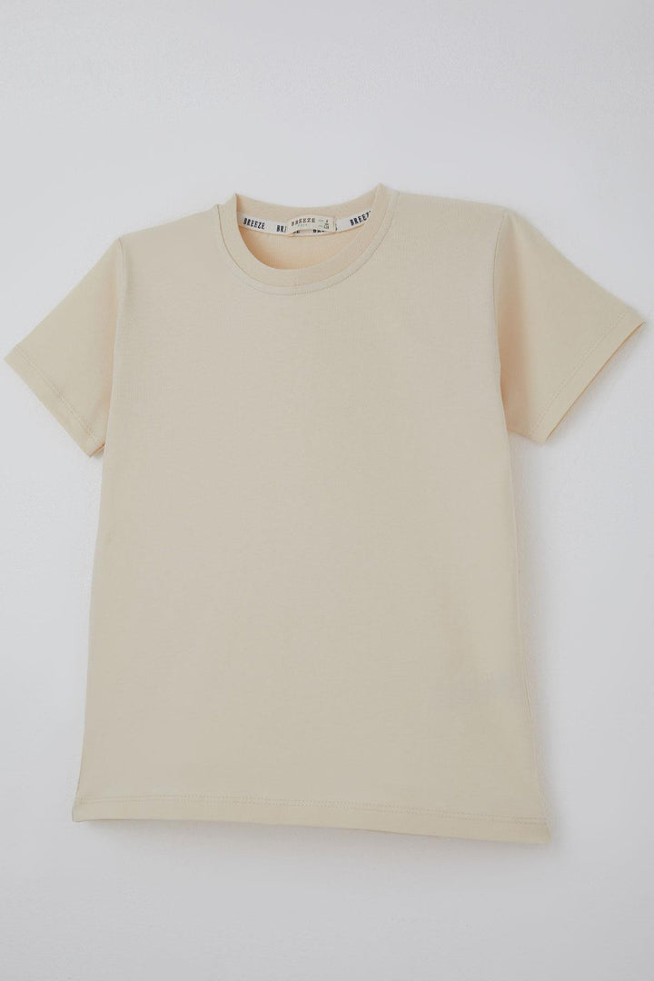 BRE Breeze Erkek Çocuk Tişört Basic 4-8 Yaş, Krem - Caldwell