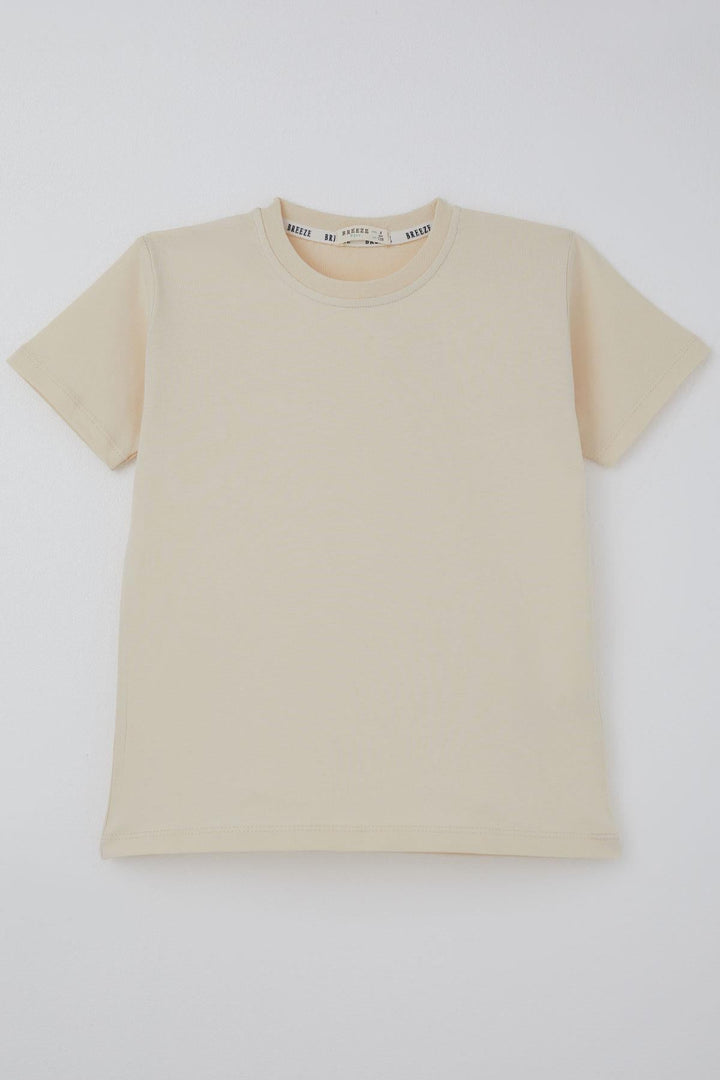 BRE Breeze Erkek Çocuk Tişört Basic 4-8 Yaş, Krem - Caldwell