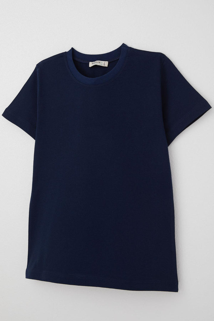 BRE Breeze Boys' T-Shirt Basic 44 Years, Navy Blue - Almada