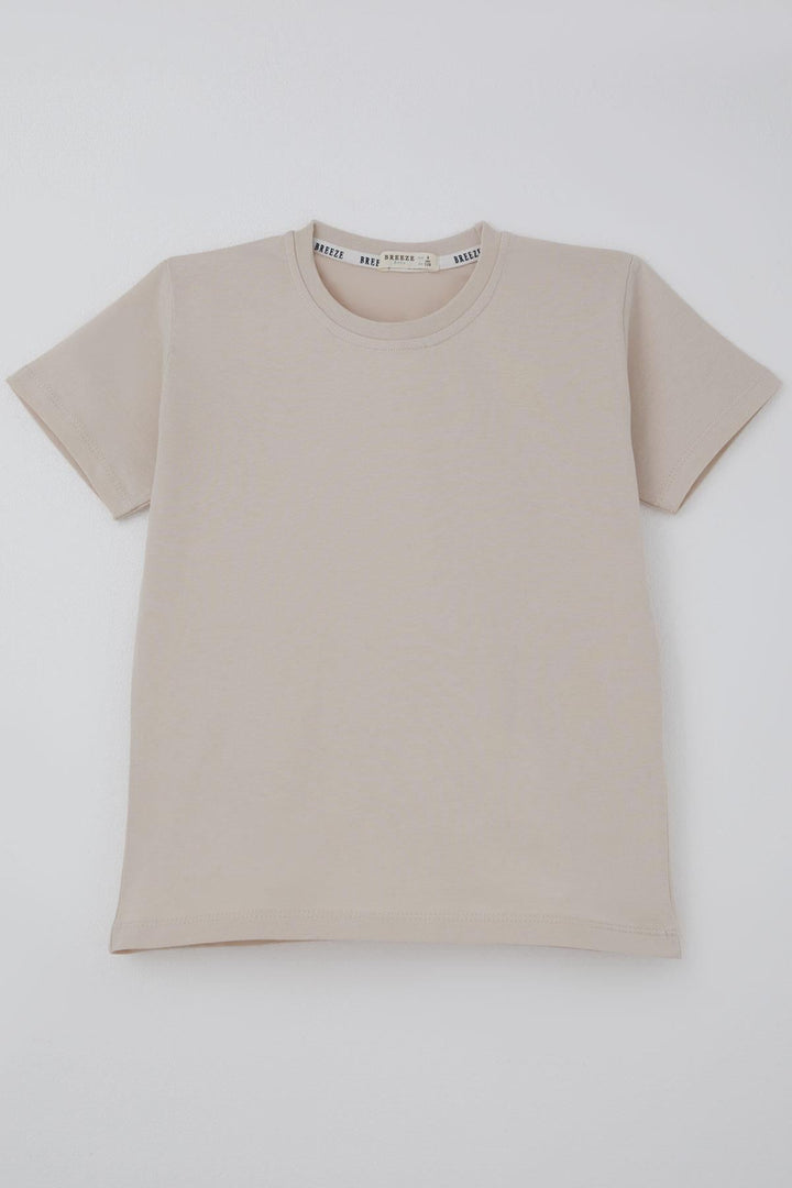 BRE Breeze Erkek Çocuk Tişört Basic 4-8 Yaş, Taş - Chatham