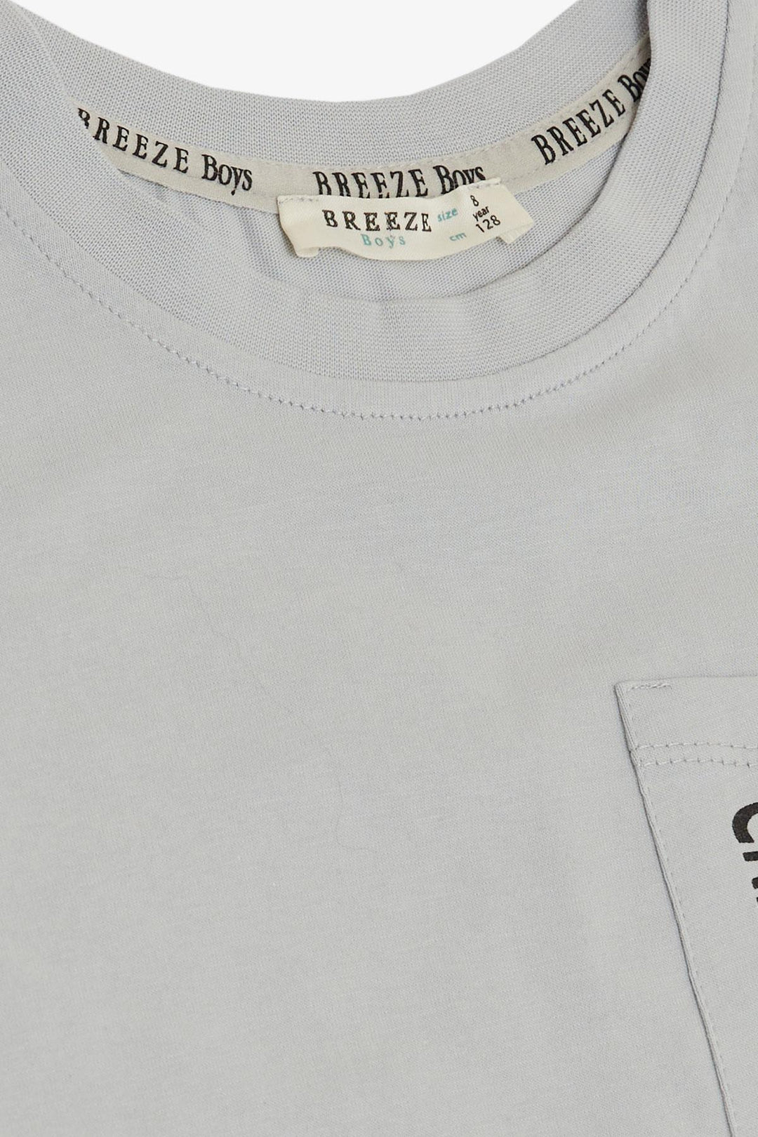 BRE Breeze Boys' T-shirt with Pocket Printed 62 Years, Light Grey - Romeoville