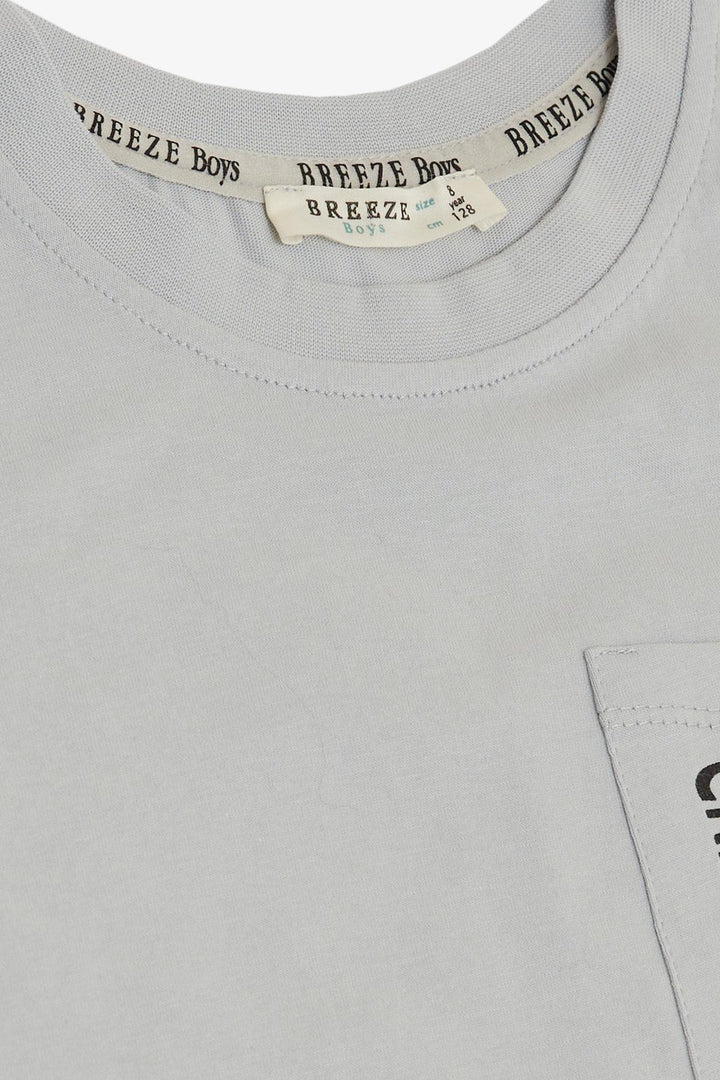 BRE Breeze Boys' T-shirt with Pocket Printed 62 Years, Light Grey - Romeoville