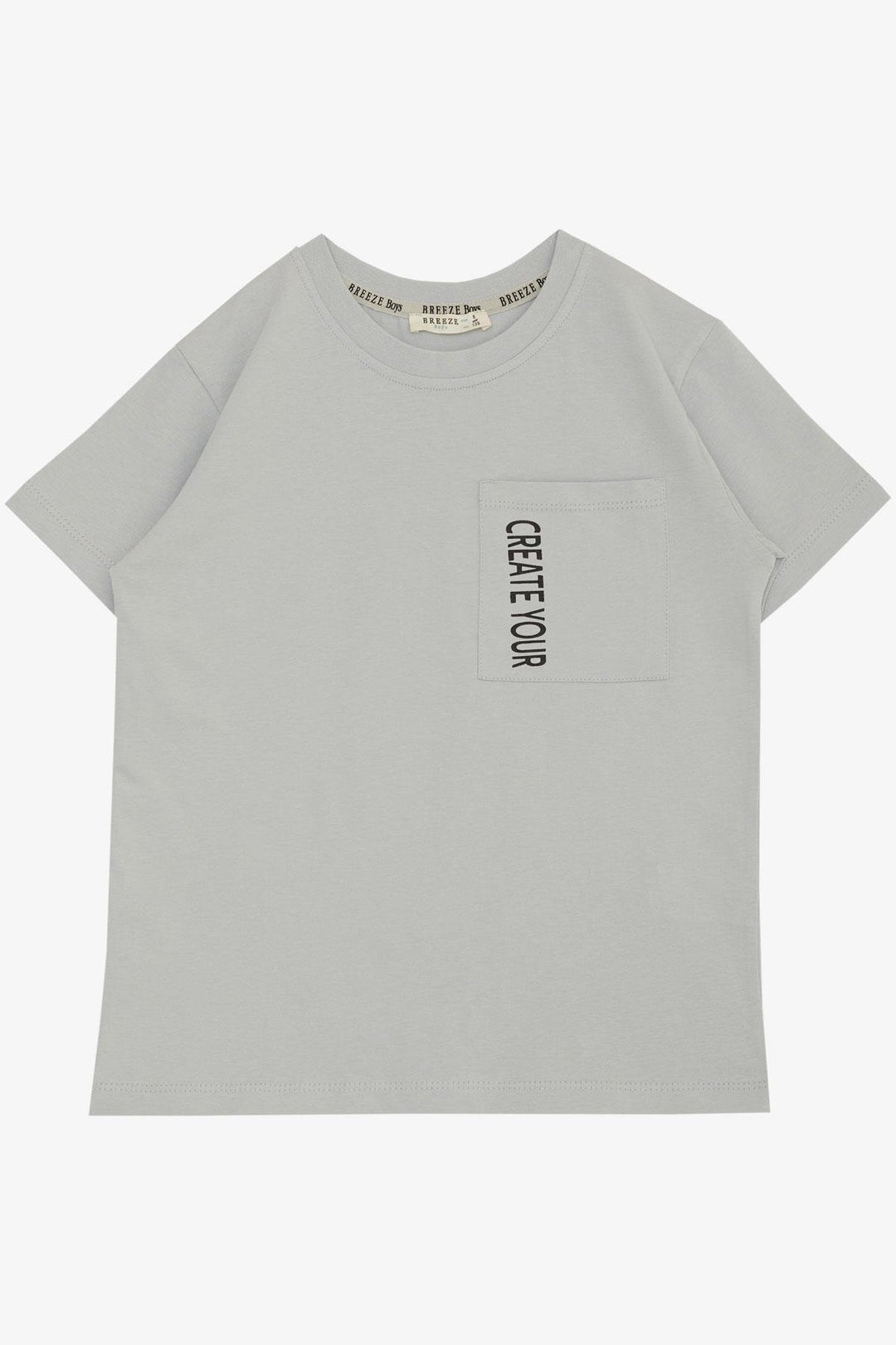 BRE Breeze Boys' T-shirt with Pocket Printed 62 Years, Light Grey - Romeoville