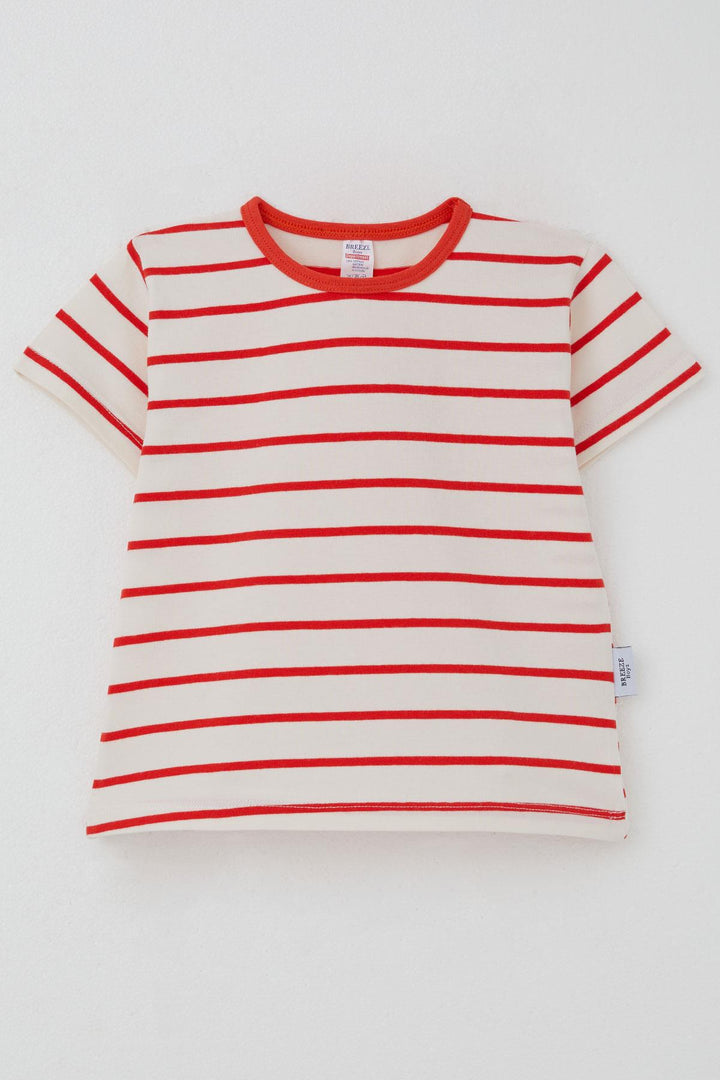 BRE Breeze Erkek Çocuk Tişört Çizgili 3-7 Yaş, Ekru - Willich