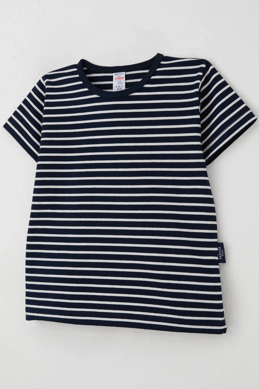 BRE Breeze Boys' Striped T-Shirt 3-7 Years, Navy Blue - Poitiers