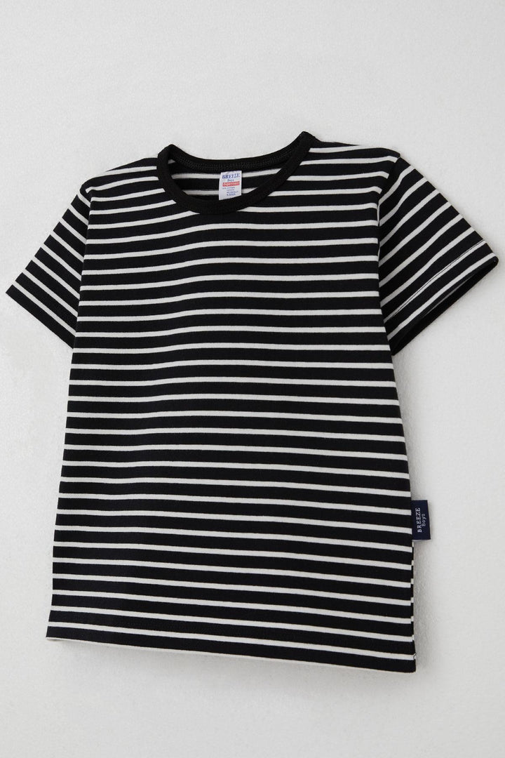 BRE Breeze Boys' Striped T-Shirt 3-7 Years, Black - Middelburg