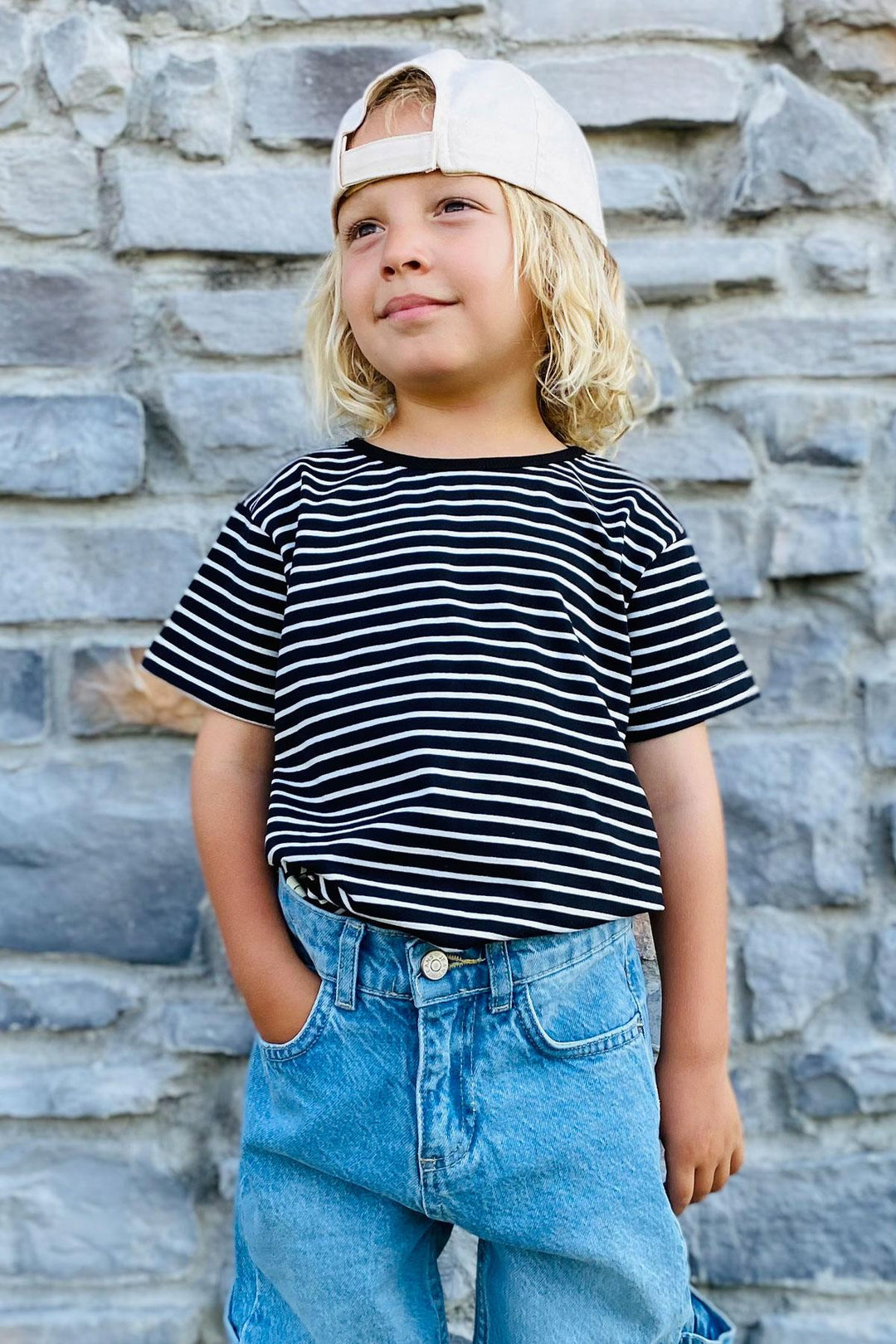 BRE Breeze Erkek Çocuk Tişört Çizgili 3-7 Yaş, Siyah - Holubivske