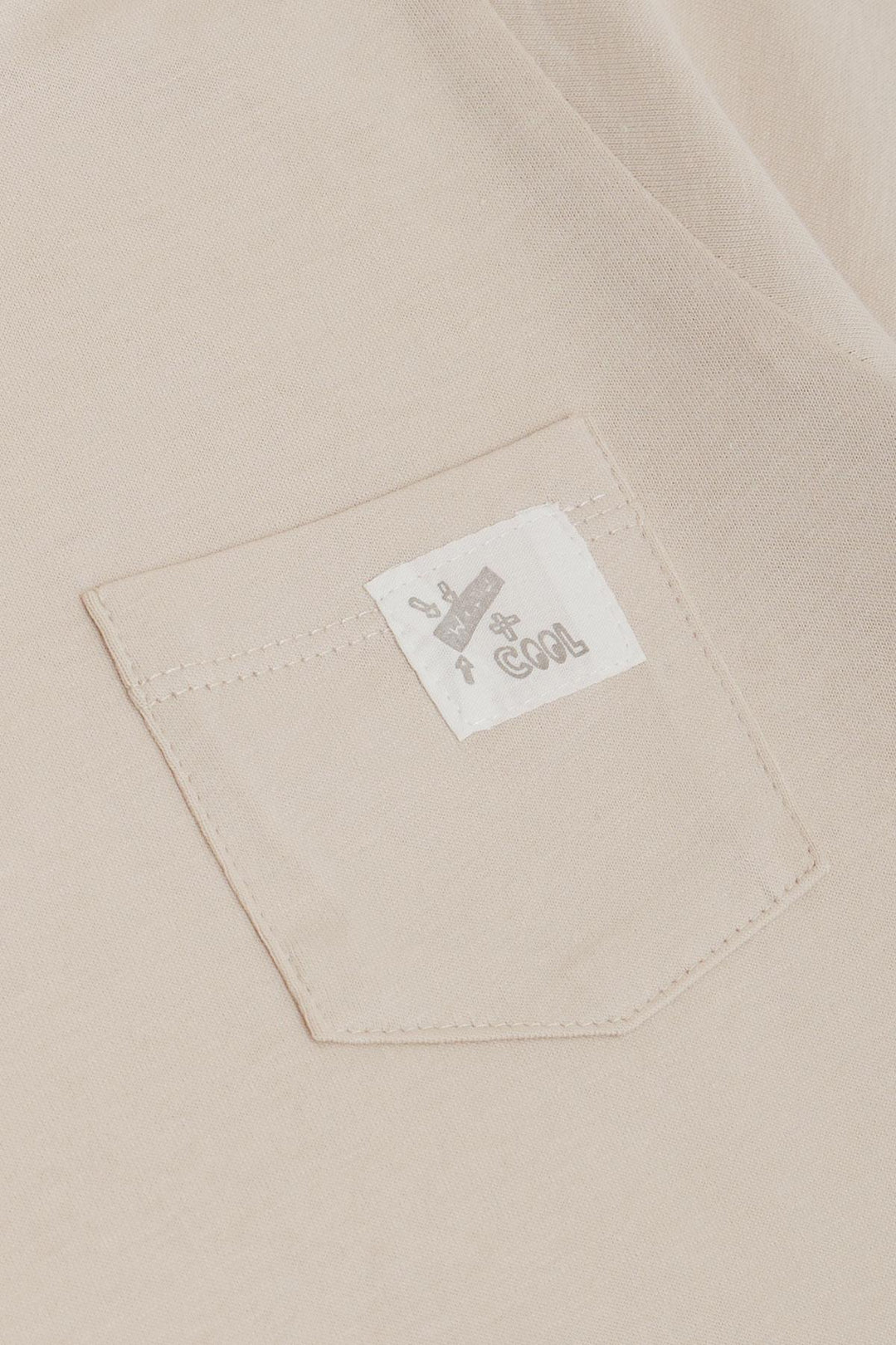 BRE Breeze Boys' T-shirt with Cool Writing, Emblem Pocket, 1.5-5 Years, Beige - Rome