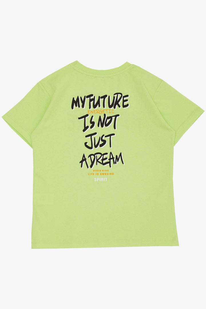 BRE Breeze Boys' T-shirt Future Themed Printed 84 Years, Pistachio Green - Grimsby