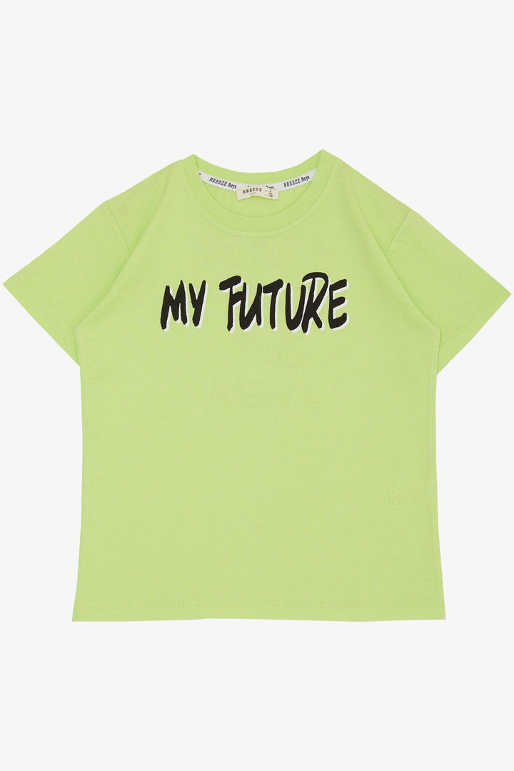 BRE Breeze Boys' T-shirt Future Themed Printed 84 Years, Pistachio Green - Grimsby