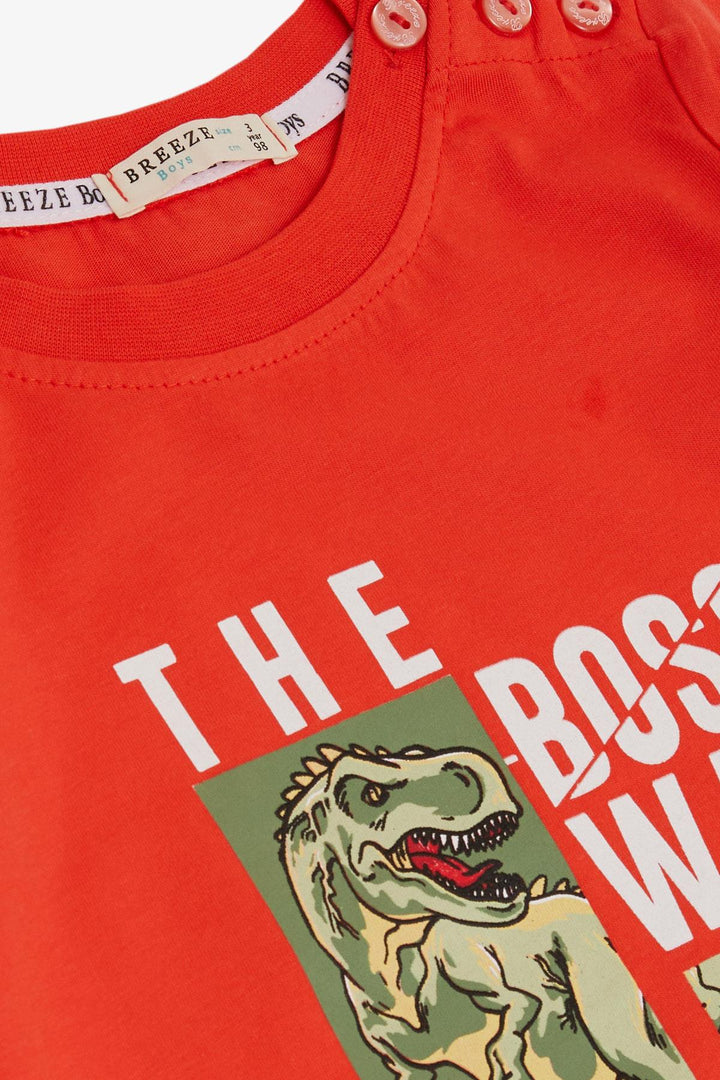 BRE Breeze Boys' T-Shirt Strong Dinosaur Printed 1.5-5 Years, Pink - Bad Homburg
