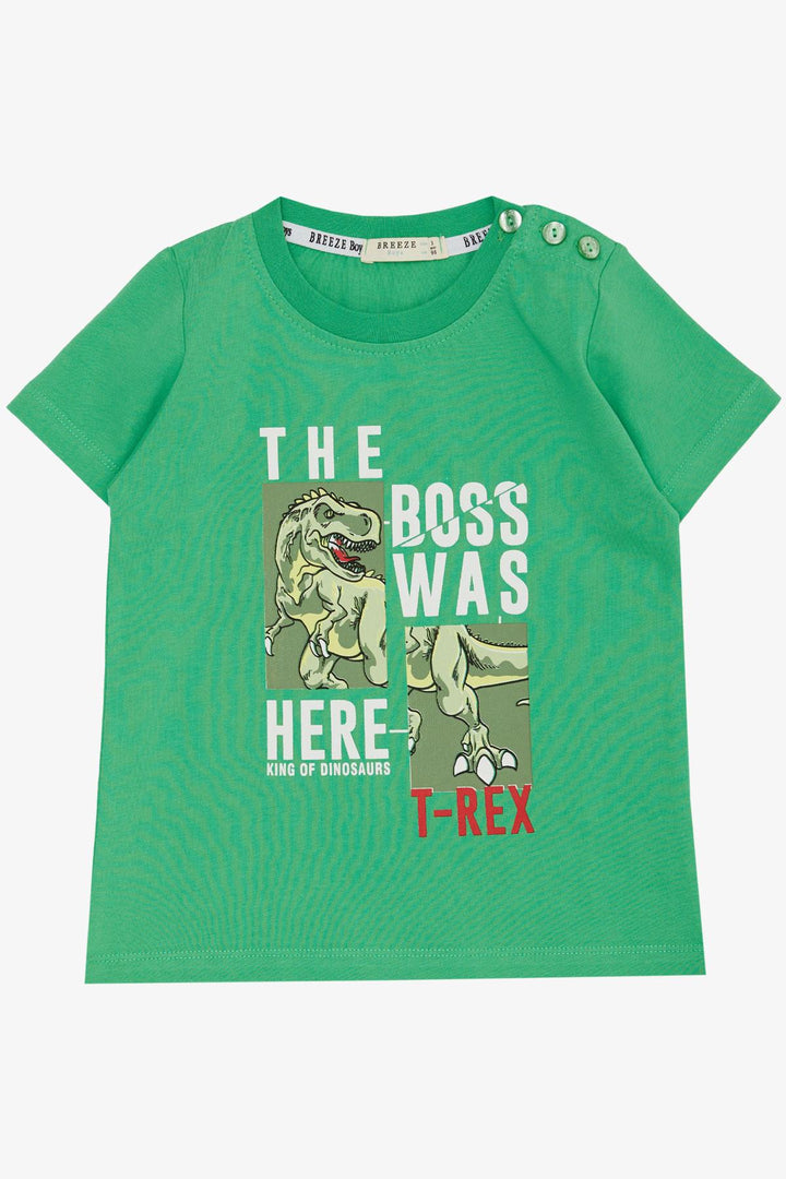 BRE Breeze Boys' T-Shirt Strong Dinosaur Printed 1.5-5 Years, Green - Delano