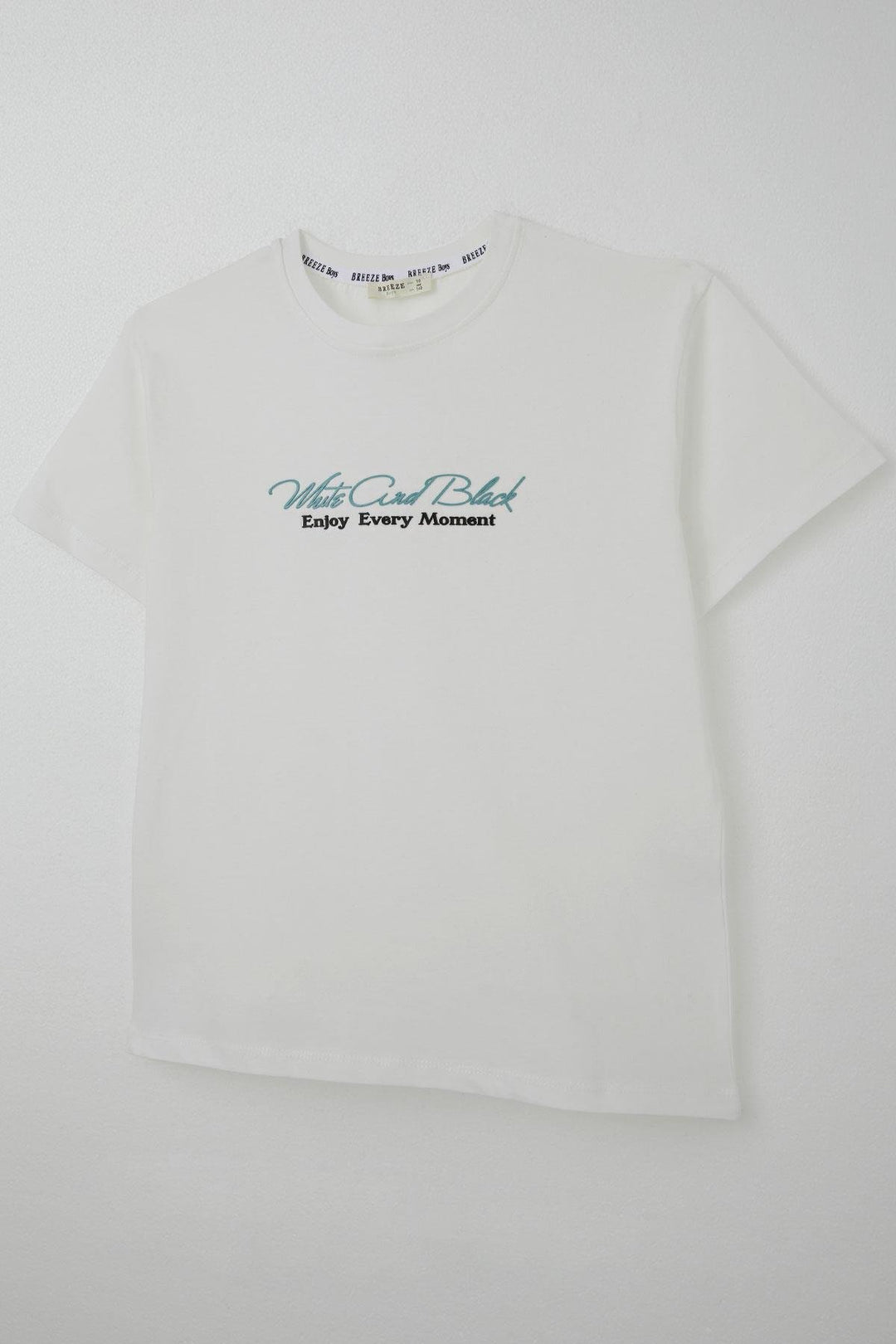 BRE Breeze Boys' T-shirt Embossed Printed Text 94 Years, Ecru - National City