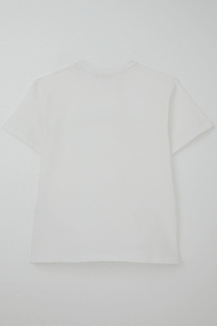 BRE Breeze Boys' T-shirt Embossed Printed Text 94 Years, Ecru - National City