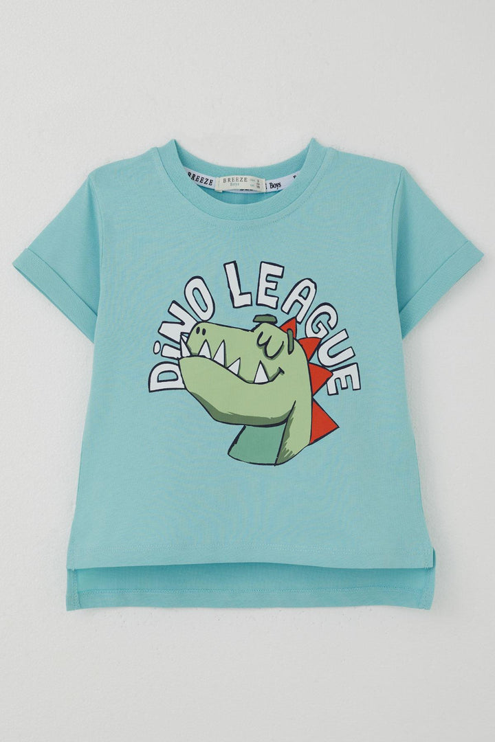 BRE Breeze Boys' T-shirt League Star Dinosaur Printed 2-6 Years, Light Blue - Leesburg