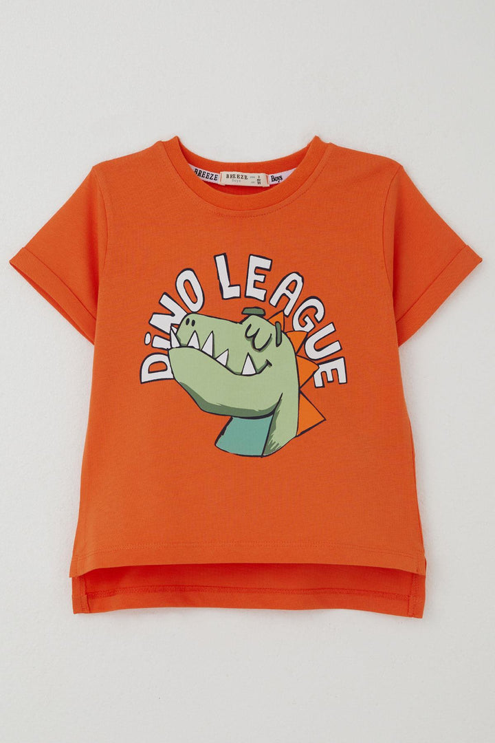 BRE Breeze Boys' T-shirt League Star Dinosaur Printed 2-6 Years, Orange - A Coruña