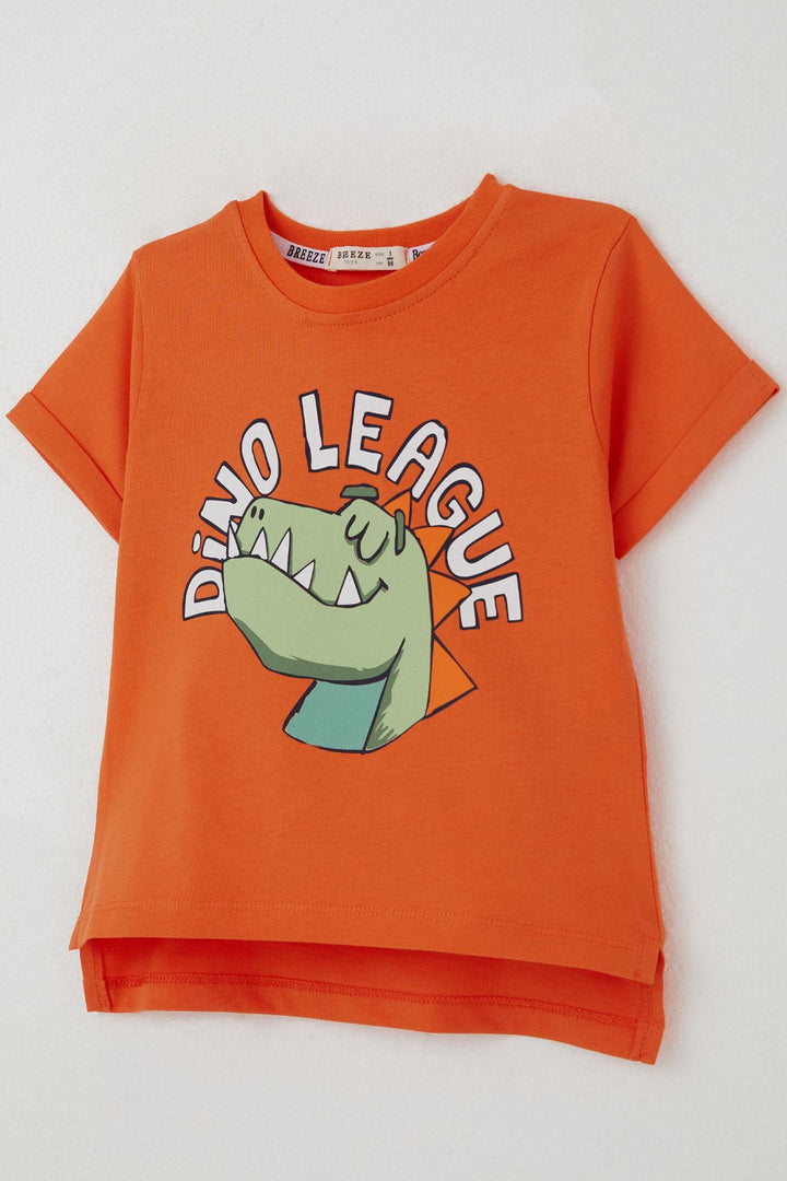 BRE Breeze Boys' T-shirt League Star Dinosaur Printed 2-6 Years, Orange - A Coruña