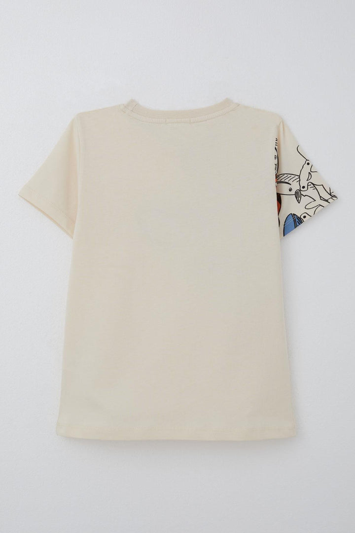 BRE Breeze Boys' T-shirt Blue Heroes of the World Whales 5-9 Years, Cream - Landgraaf