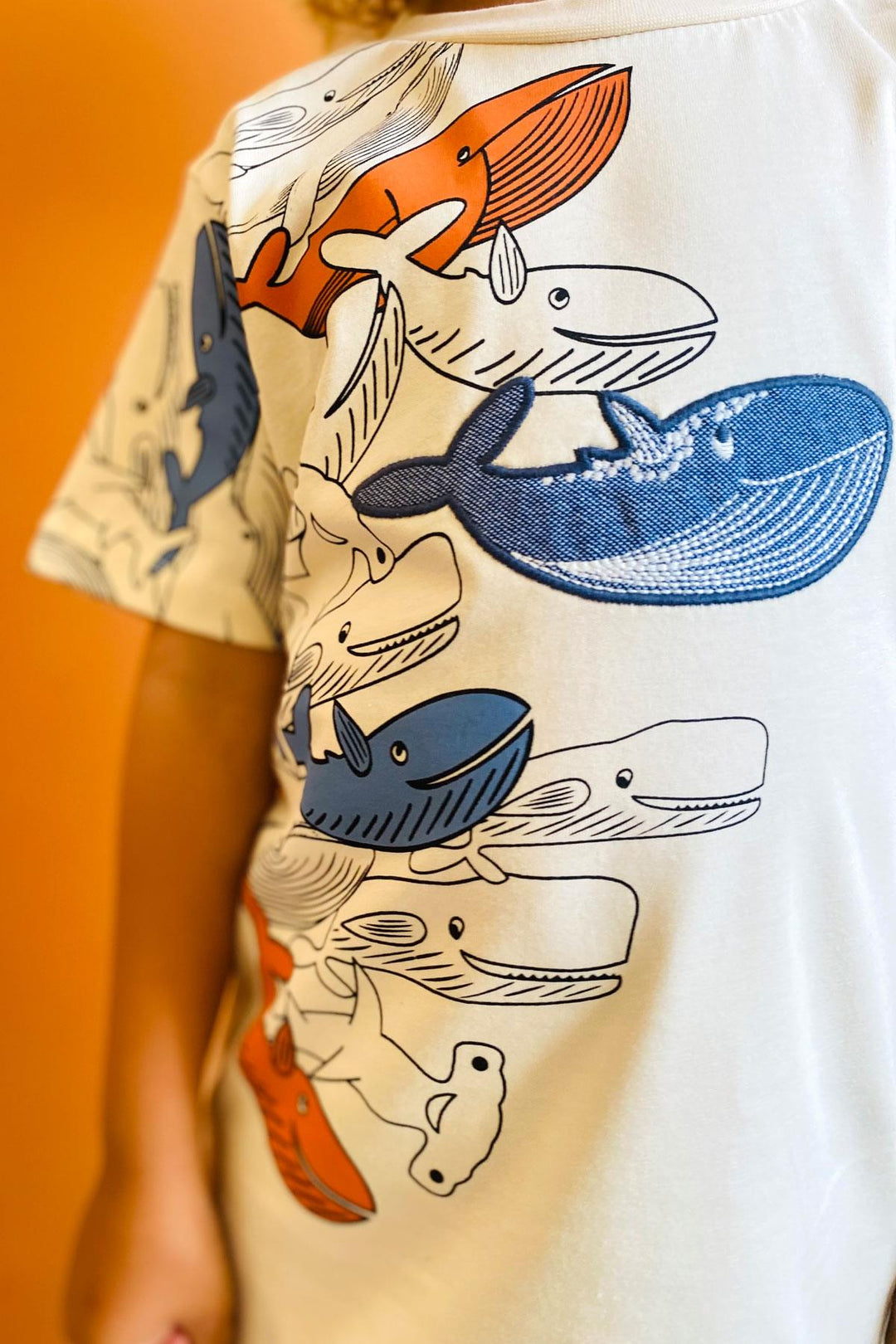 BRE Breeze Boys' T-shirt Blue Heroes of the World Whales 5-9 Years, Cream - Landgraaf