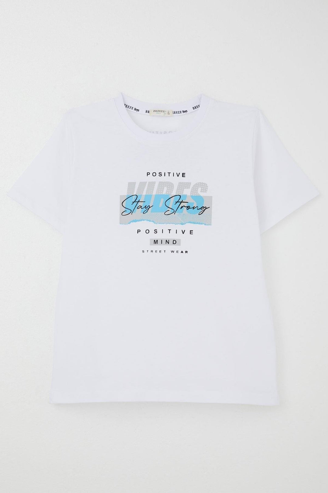 BRE Breeze Erkek Çocuk Tişört Motivasyon Temalı & Sırt Kısmı Yazı Baskı Detaylı 96 Yaş, Beyaz - Terre Haute