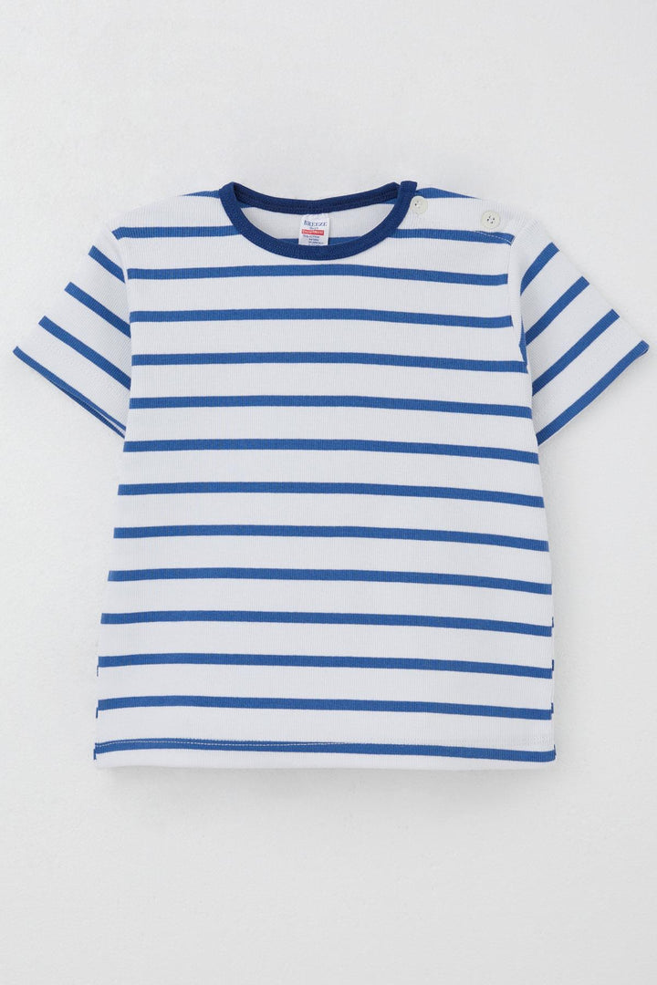 BRE Breeze Erkek Çocuk Tişört Patlı Çizgili 1-4 Yaş, Beyaz - Fuquay-Varina