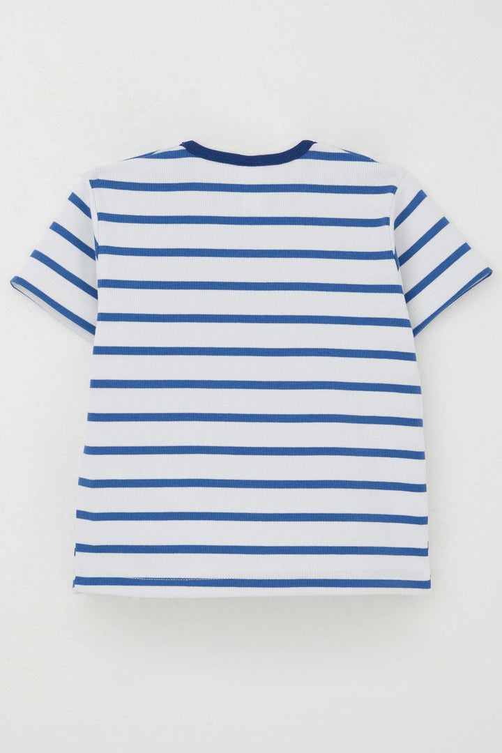 BRE Breeze Erkek Çocuk Tişört Patlı Çizgili 1-4 Yaş, Beyaz - Fuquay-Varina