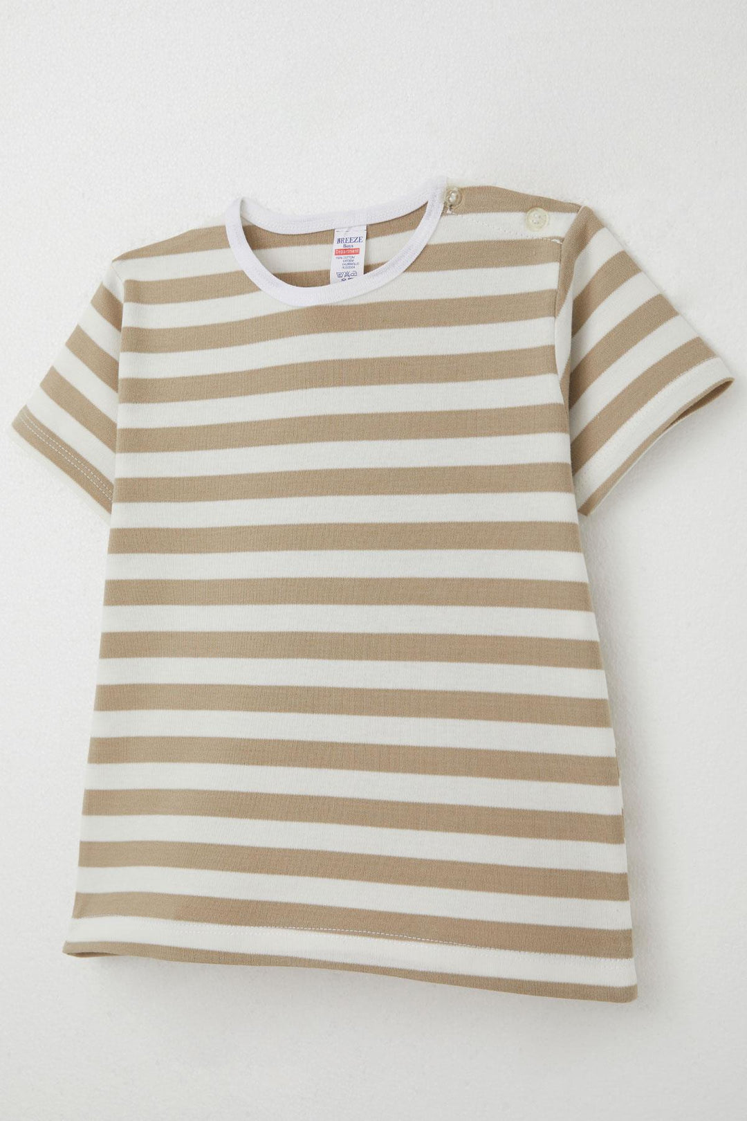 BRE Breeze Boys' T-shirt Striped 1-4 Years, Beige - Brant