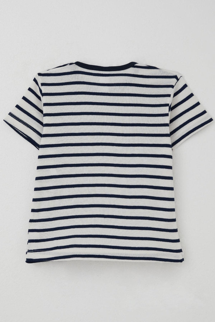 BRE Breeze Erkek Çocuk Tişört Patlı Çizgili 1-4 Yaş, Beyaz - San Nicolás de los Garza