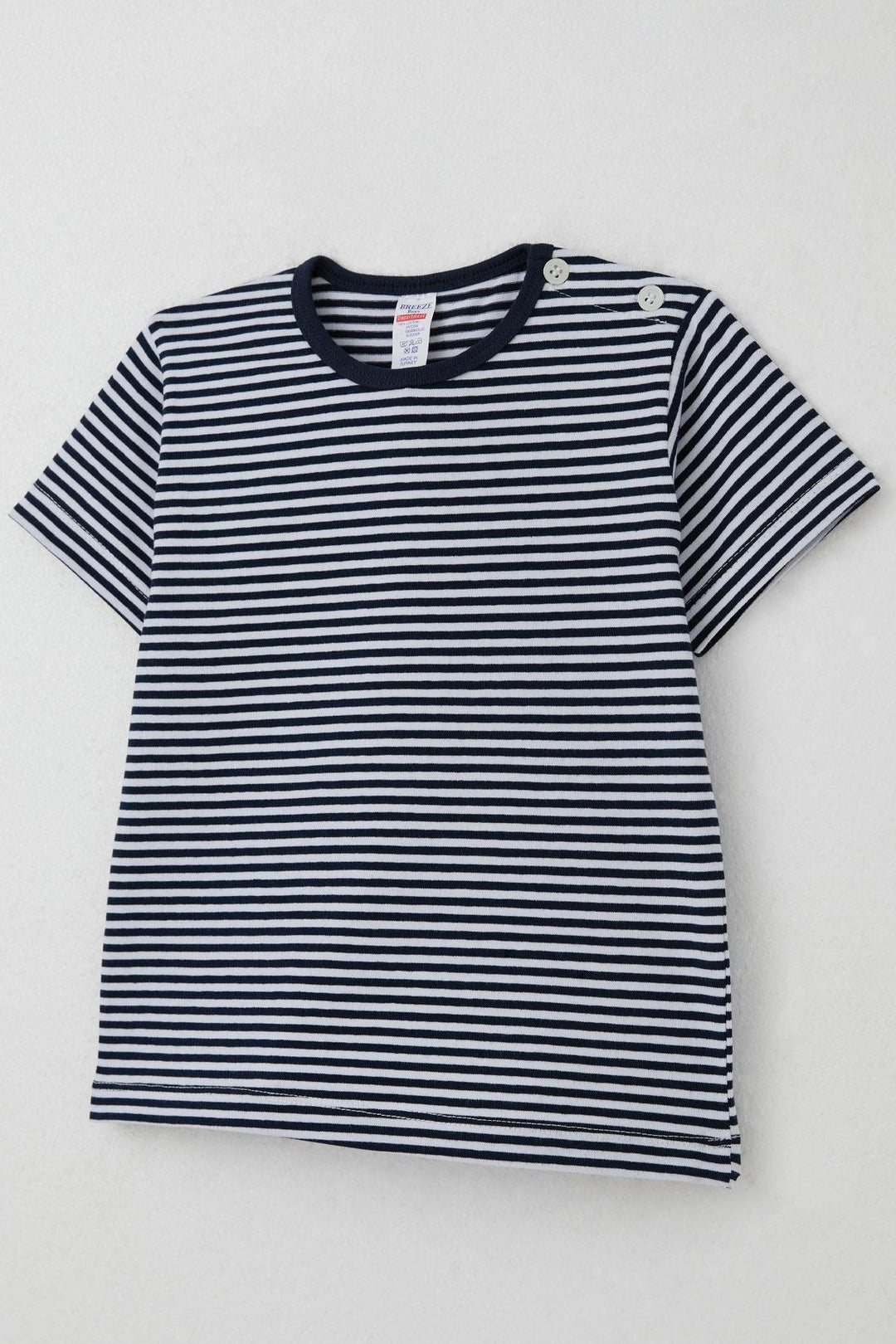 BRE Boy's T-shirt Striped 1-4 Years, Navy Blue - Marseille