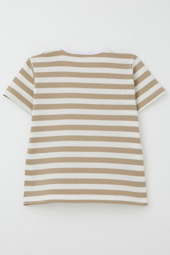 BRE Breeze Boys' T-shirt Striped 1-4 Years, Beige - Brant