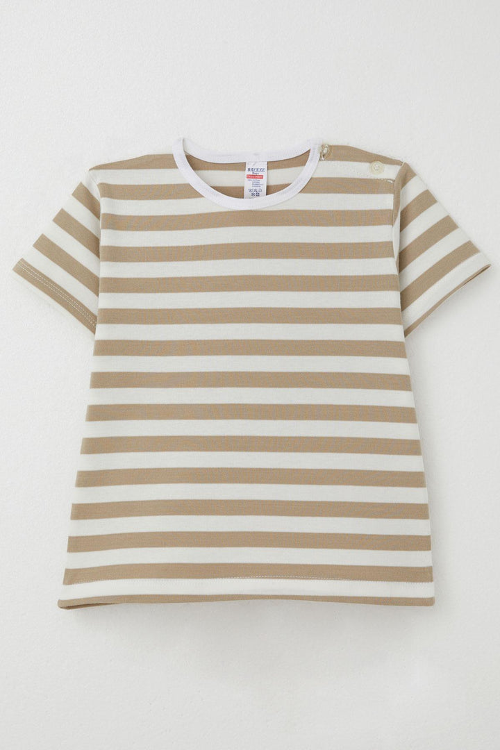 BRE Breeze Boys' T-shirt Striped 1-4 Years, Beige - Brant