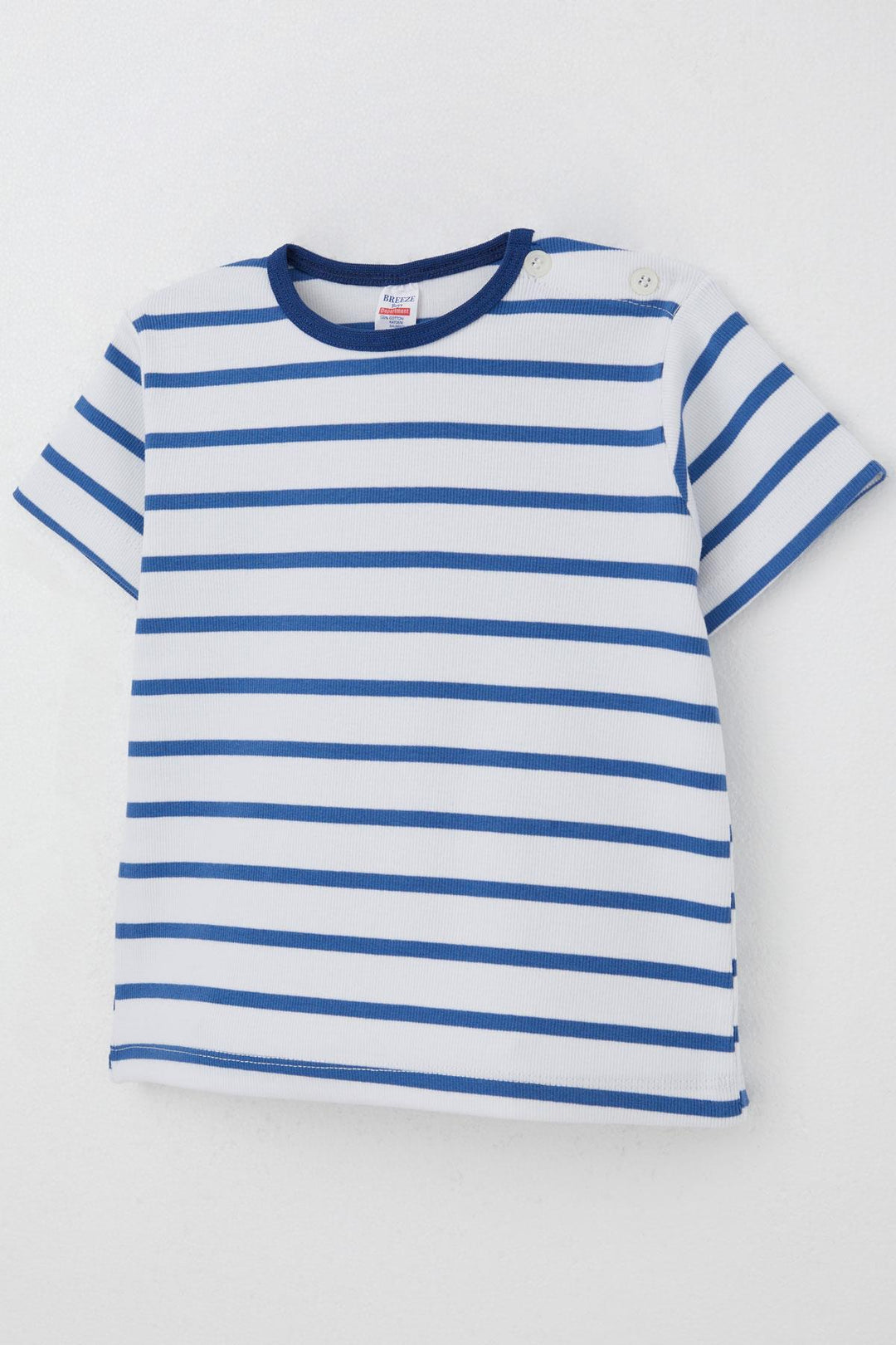 BRE Breeze Erkek Çocuk Tişört Patlı Çizgili 1-4 Yaş, Beyaz - Fuquay-Varina