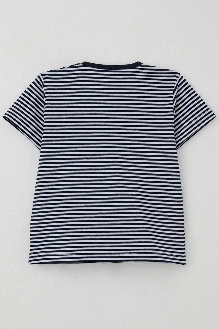 BRE Boy's T-shirt Striped 1-4 Years, Navy Blue - Marseille