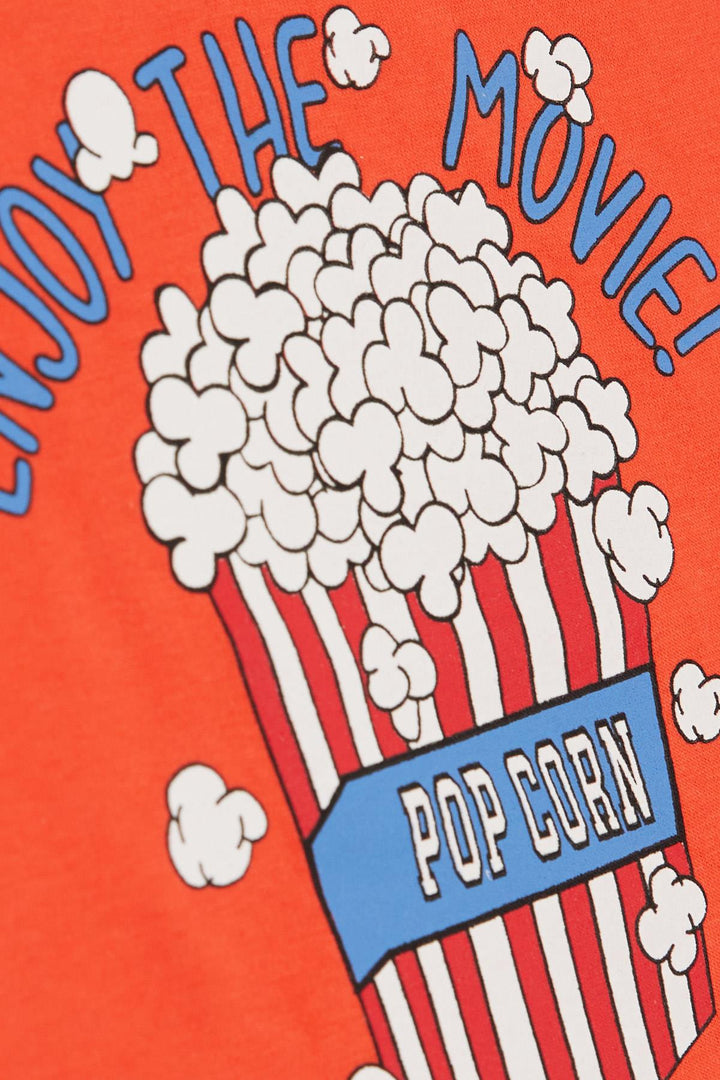 BRE Breeze Girls & Boys Boys T-Shirt with Pop Corn Print, 2-6 Years, Coral - Matosinhos